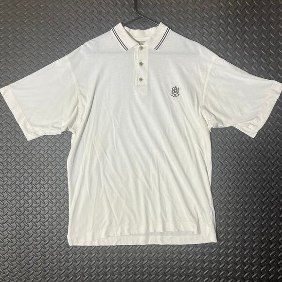 White Cutter and Buck Polo/Golf Shirt La Jolla 100% Pima Cotton Mens Size Large - Picture 1 of 7
